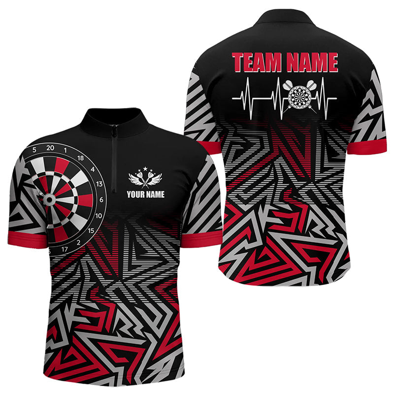 Personalized Darts Heartbeat Zig-Zag Pattern Custom Dart, Dart Team | Red