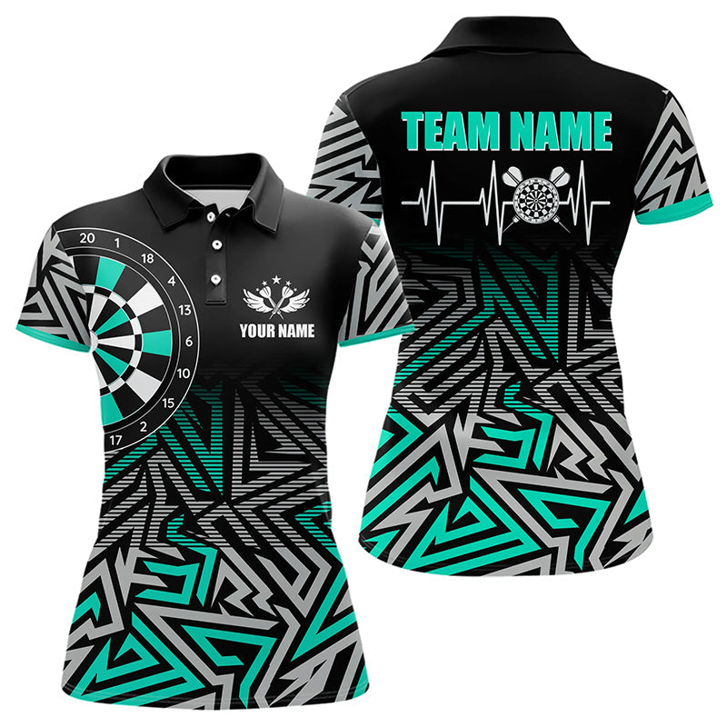 Personalized Darts Heartbeat Zig-Zag Pattern Custom Dart, Dart | Turquoise