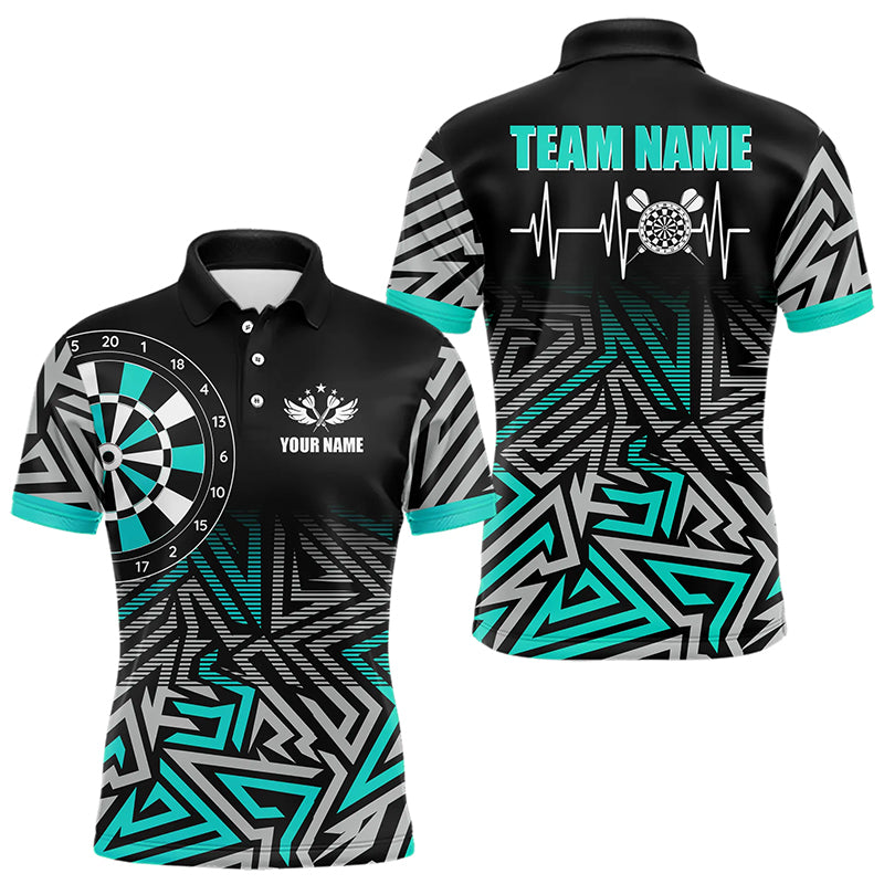 Personalized Darts Heartbeat Zig-Zag Pattern Custom Dart, Dart | Turquoise