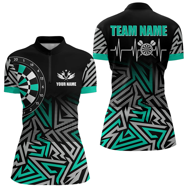 Personalized Darts Heartbeat Zig-Zag Pattern Custom Dart, Dart | Turquoise