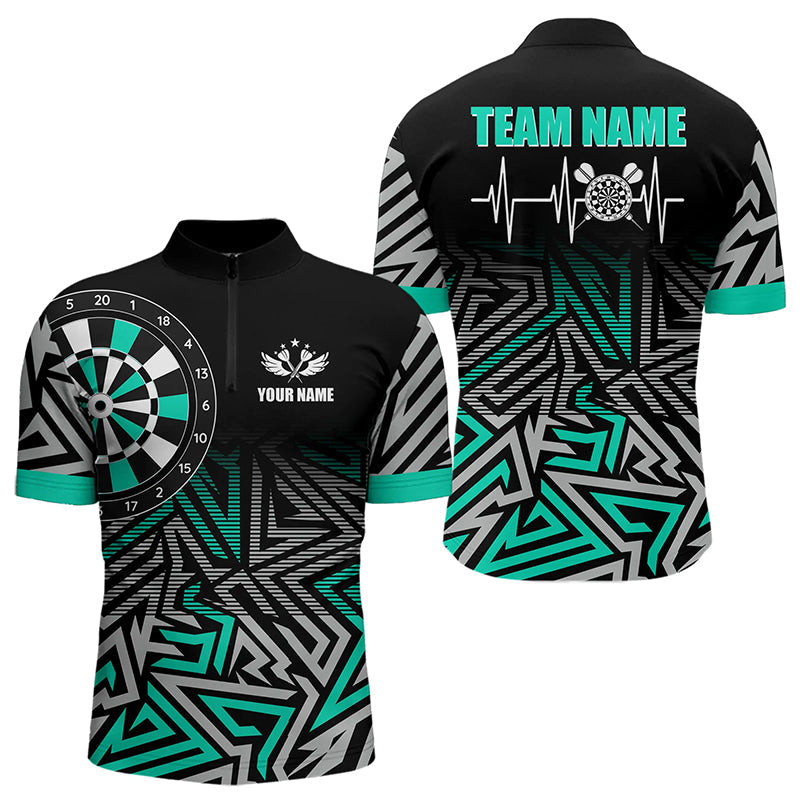 Personalized Darts Heartbeat Zig-Zag Pattern Custom Dart, Dart | Turquoise