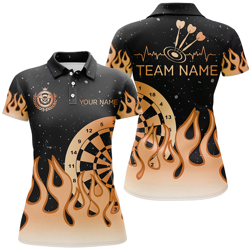Orange Dartboard Fire Flame Men Darts and Quarter-Zip Custom Team Darts Gifts