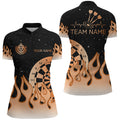 Orange Dartboard Fire Flame Men Darts and Quarter-Zip Custom Team Darts Gifts