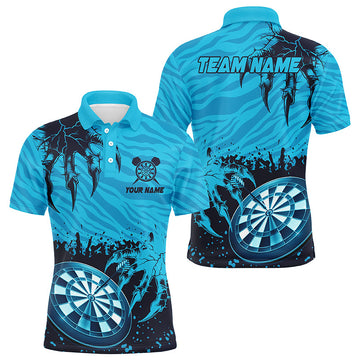 Funny Claw Dartboard Blue Men Darts Quarter-Zip Customized Team League Darts