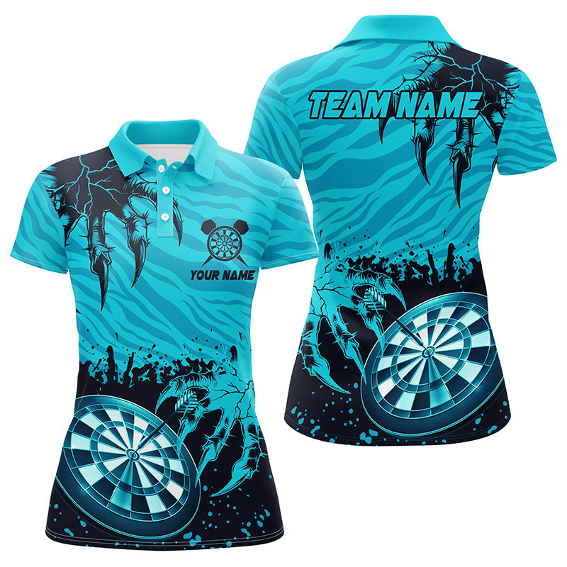 Funny Claw Dartboard Turquoise Men Darts Quarter-Zip Custom Team League Darts