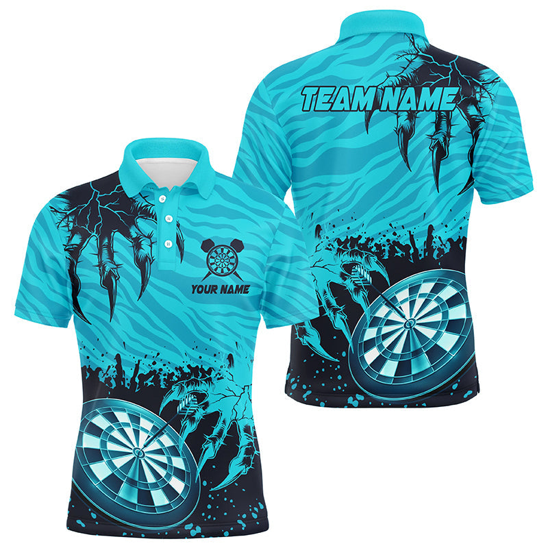 Funny Claw Dartboard Turquoise Men Darts Quarter-Zip Custom Team League Darts