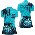 Funny Claw Dartboard Turquoise Men Darts Quarter-Zip Custom Team League Darts