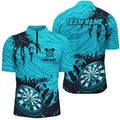 Funny Claw Dartboard Turquoise Men Darts Quarter-Zip Custom Team League Darts