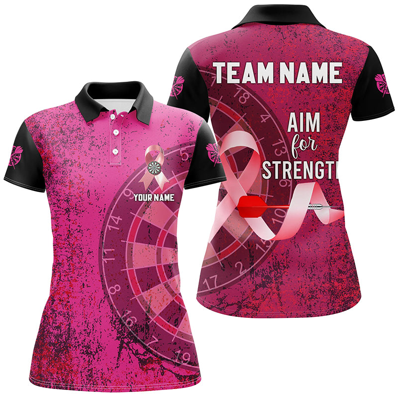 Pink Ribbon Aim For Strength Custom Darts, Breast Cancer Pink Darts Team