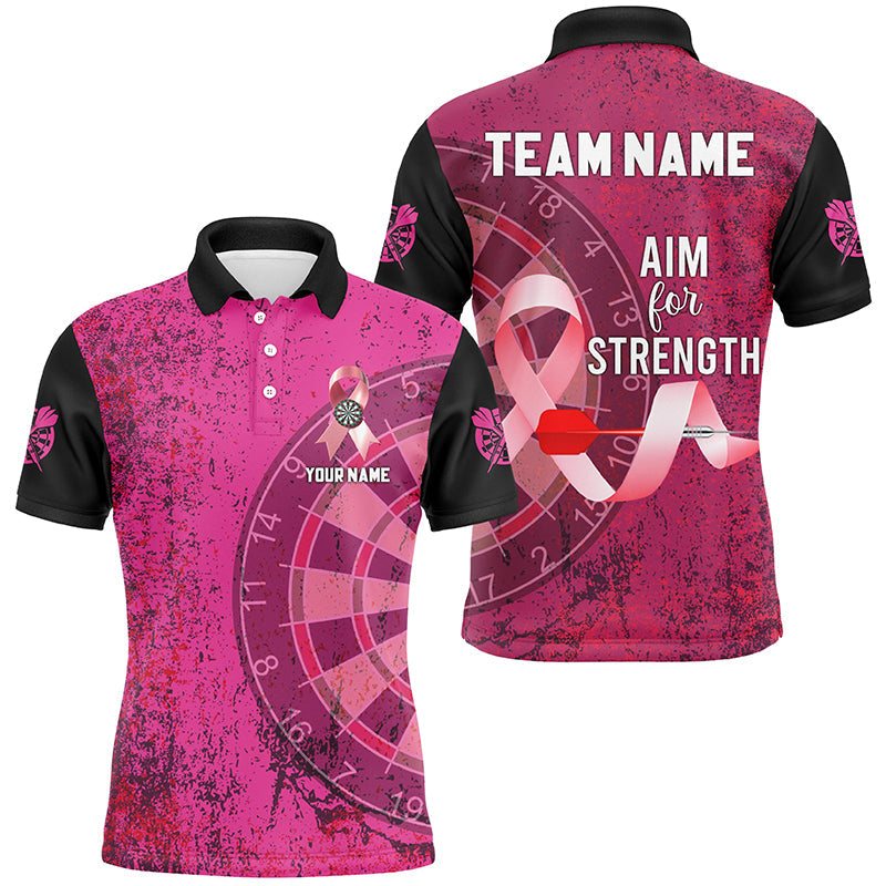 Pink Ribbon Aim For Strength Custom Darts, Breast Cancer Pink Darts Team