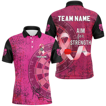 Pink Ribbon Aim For Strength Custom Darts, Breast Cancer Pink Darts Team