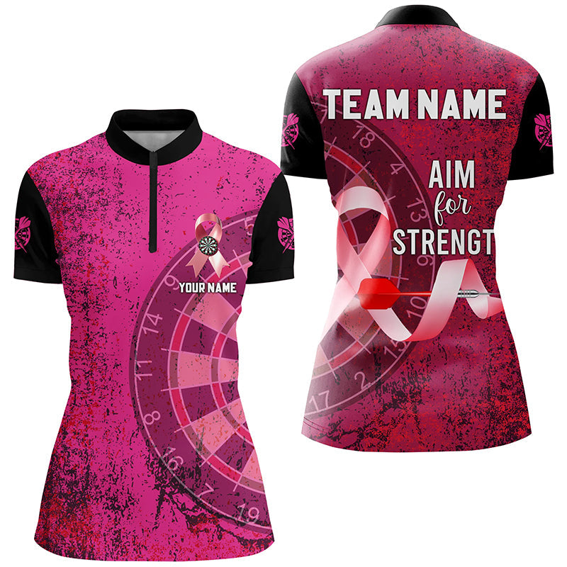 Pink Ribbon Aim For Strength Custom Darts, Breast Cancer Pink Darts Team