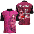 Pink Ribbon Aim For Strength Custom Darts, Breast Cancer Pink Darts Team