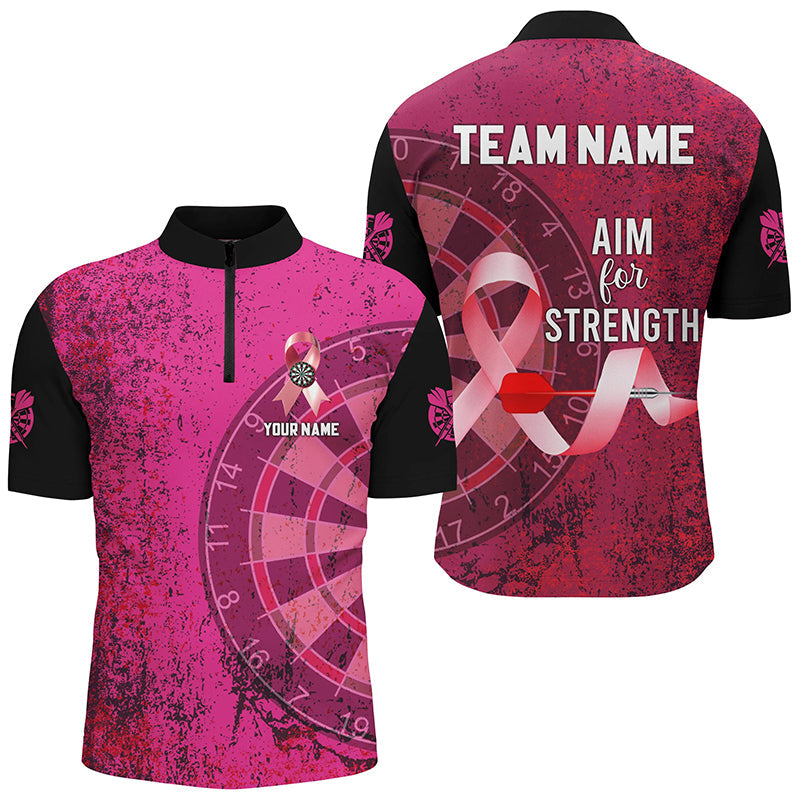 Pink Ribbon Aim For Strength Custom Darts, Breast Cancer Pink Darts Team