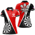 Retro Darts Board Men Darts Quarter-Zip Custom Name Darts Team Uniform |Red