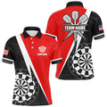 Retro Darts Board Men Darts Quarter-Zip Custom Name Darts Team Uniform |Red