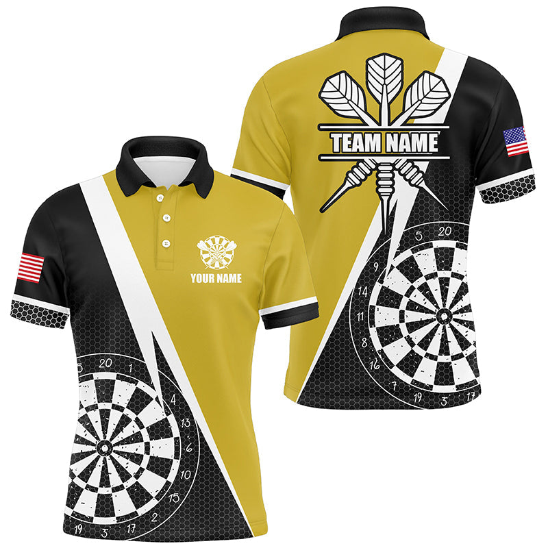 Retro Darts Board Men Darts Quarter-Zip Custom Darts Team Uniform |Yellow