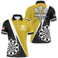 Retro Darts Board Men Darts Quarter-Zip Custom Darts Team Uniform |Yellow