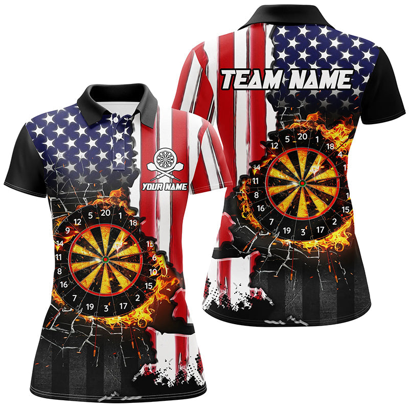 American Flag Darts Board Fire Flame Break Glass Custom Men Darts, Patriotic Darts