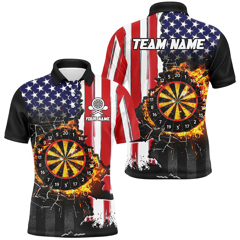 American Flag Darts Board Fire Flame Break Glass Custom Men Darts, Patriotic Darts