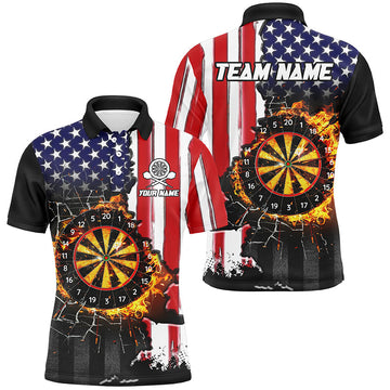 American Flag Darts Board Fire Flame Break Glass Custom Men Darts, Patriotic Darts