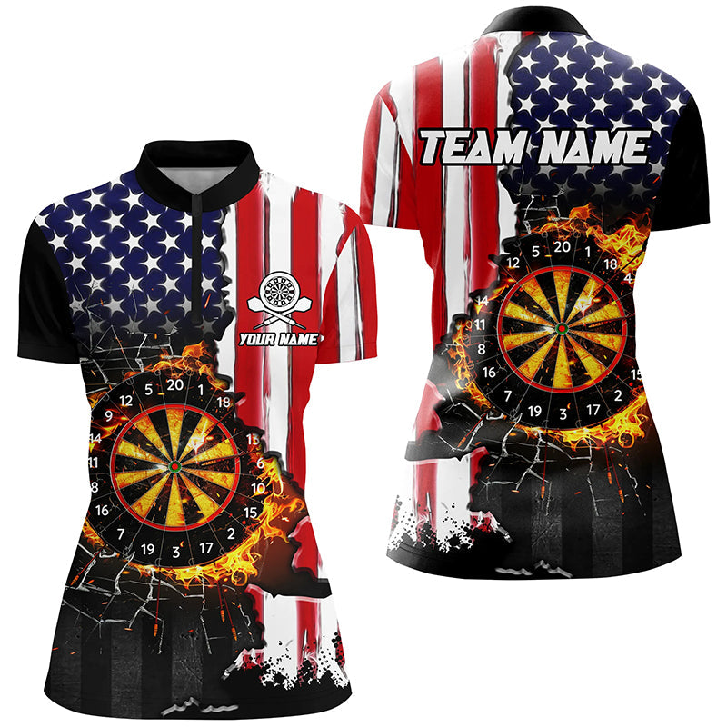 American Flag Darts Board Fire Flame Break Glass Custom Men Darts, Patriotic Darts