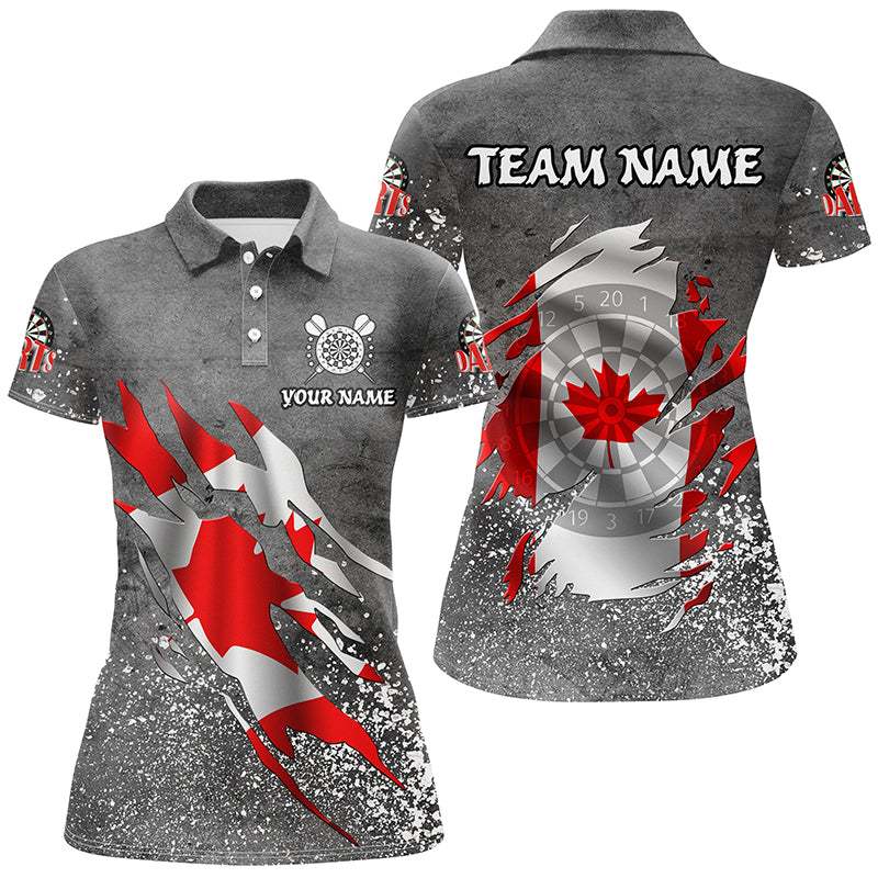 Personalized Grey Grunge Canadian Flag Darts Custom Patriotic Darts Team