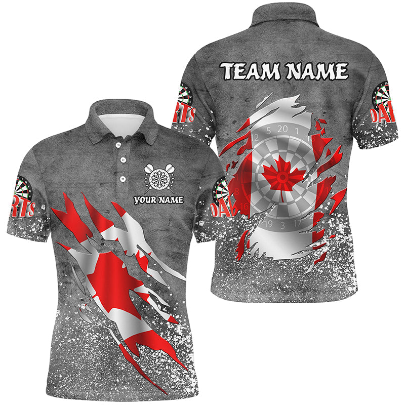 Personalized Grey Grunge Canadian Flag Darts Custom Patriotic Darts Team