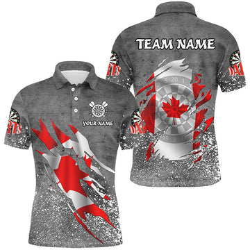 Personalized Grey Grunge Canadian Flag Darts Custom Patriotic Darts Team