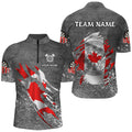 Personalized Grey Grunge Canadian Flag Darts Custom Patriotic Darts Team