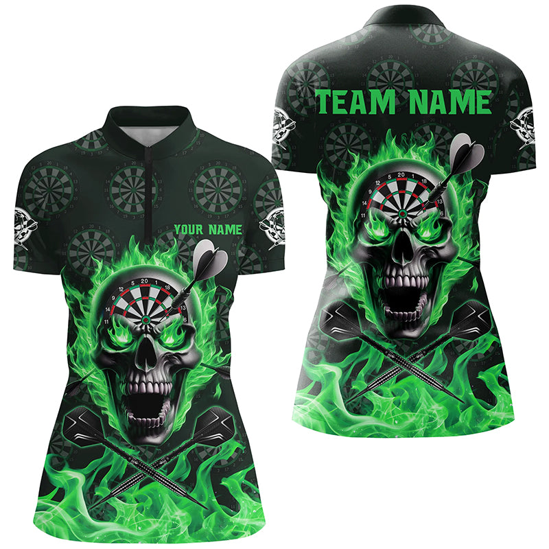 Green Darts Skull Fire Flame Custom Men Darts, 3D Darts For Team