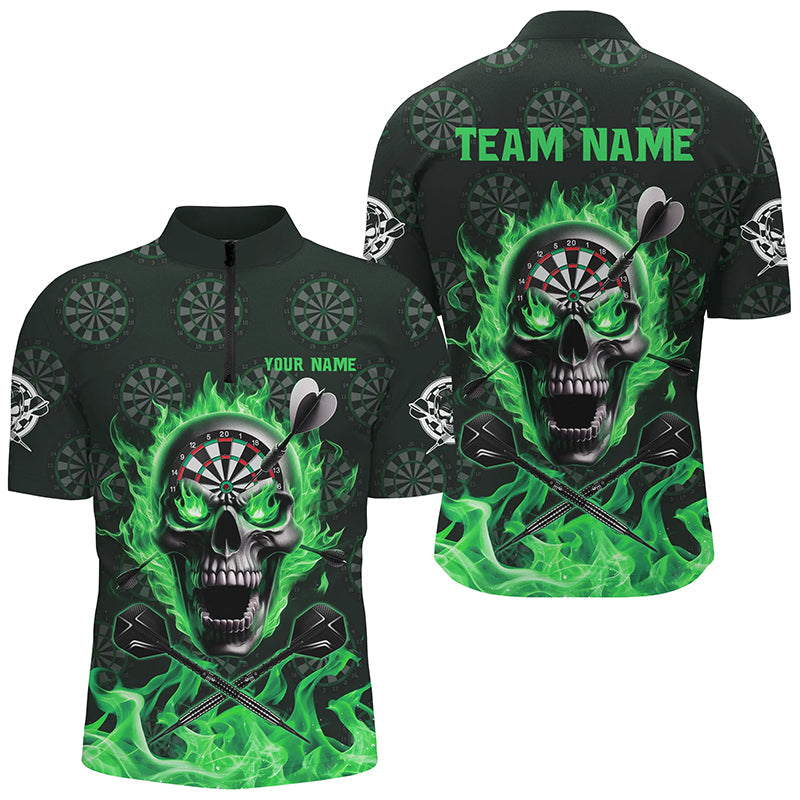 Green Darts Skull Fire Flame Custom Men Darts, 3D Darts For Team
