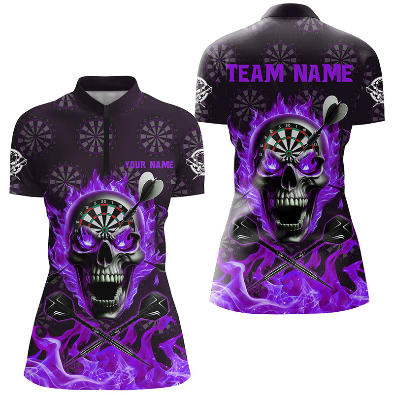 Purple Darts Skull Fire Flame Custom Men Dart, 3D Darts For Team