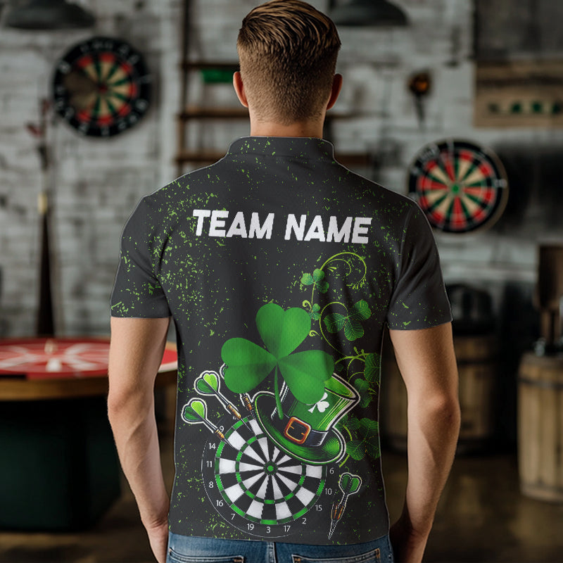 Luckiest Green Shamrock Black Grunge Dart Custom St Patrick Day Dart Team