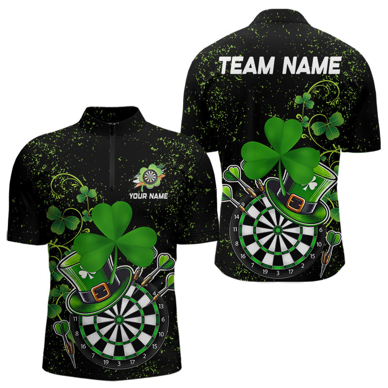 Luckiest Green Shamrock Black Grunge Dart Custom St Patrick Day Dart Team