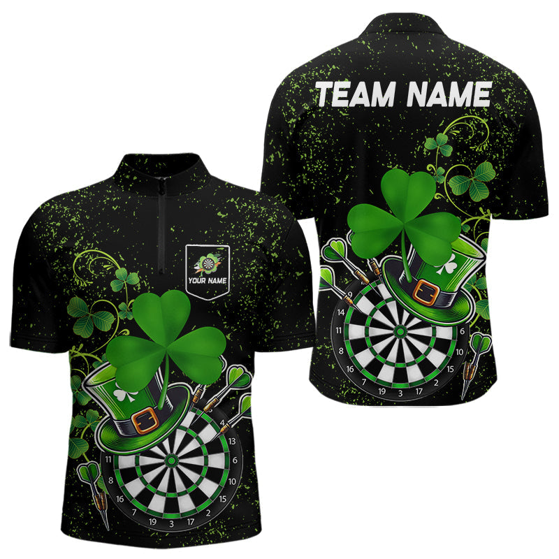 Luckiest Green Shamrock Black Grunge Dart Custom St Patrick Day Dart Team