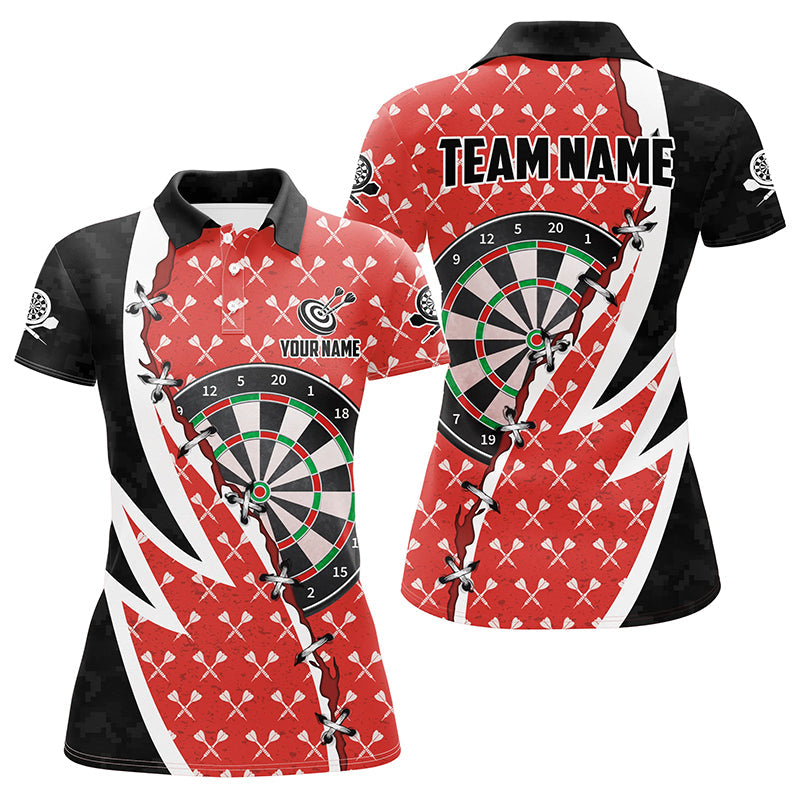 Personalized Darts Board Black Red Darts Men Quarter-Zip Custom Darts Team