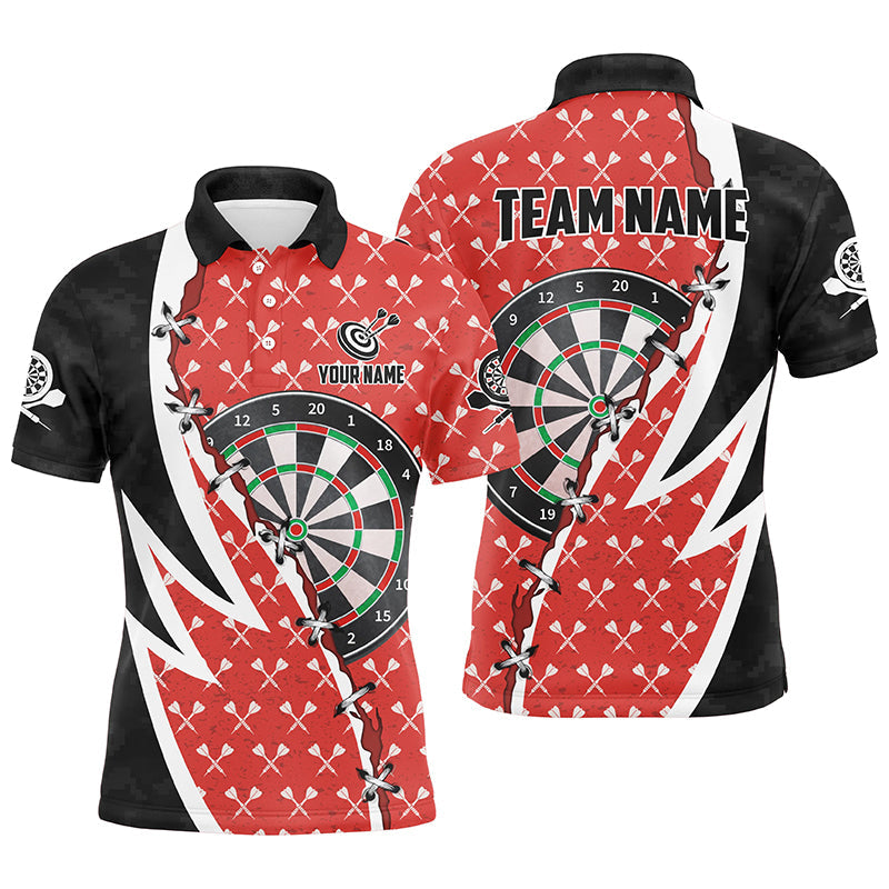 Personalized Darts Board Black Red Darts Men Quarter-Zip Custom Darts Team