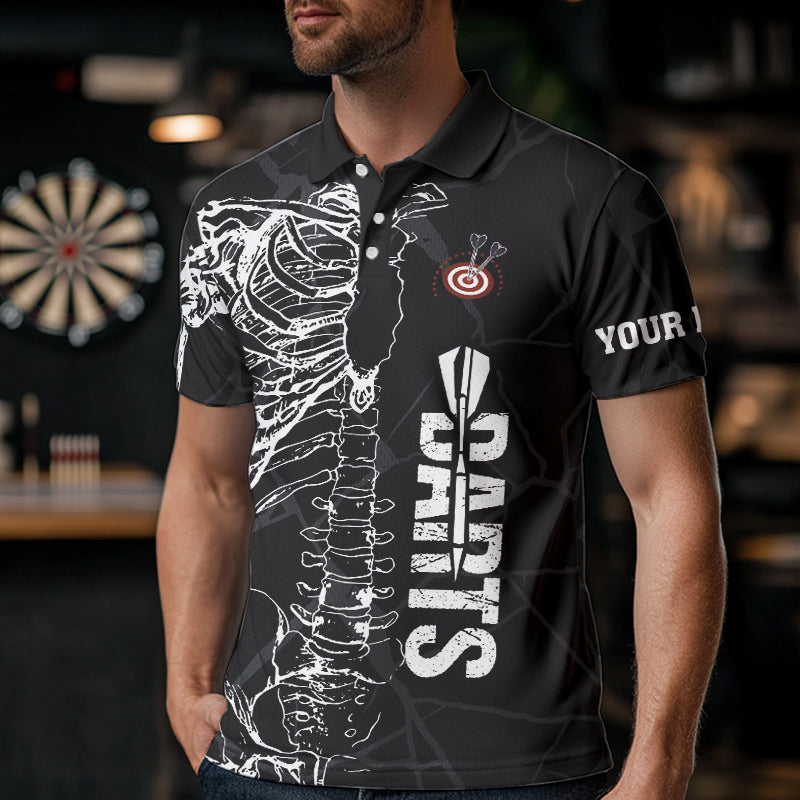 White Skeleton Custom Black Grunge Darts and, Funny Dart Dart