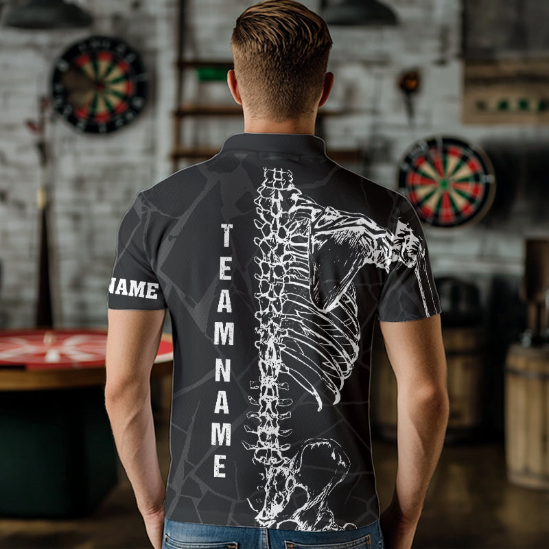 White Skeleton Custom Black Grunge Darts and, Funny Dart Dart