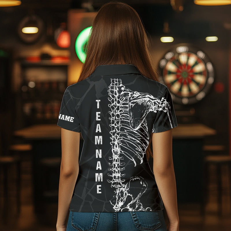 White Skeleton Custom Black Grunge Darts and, Funny Dart Dart