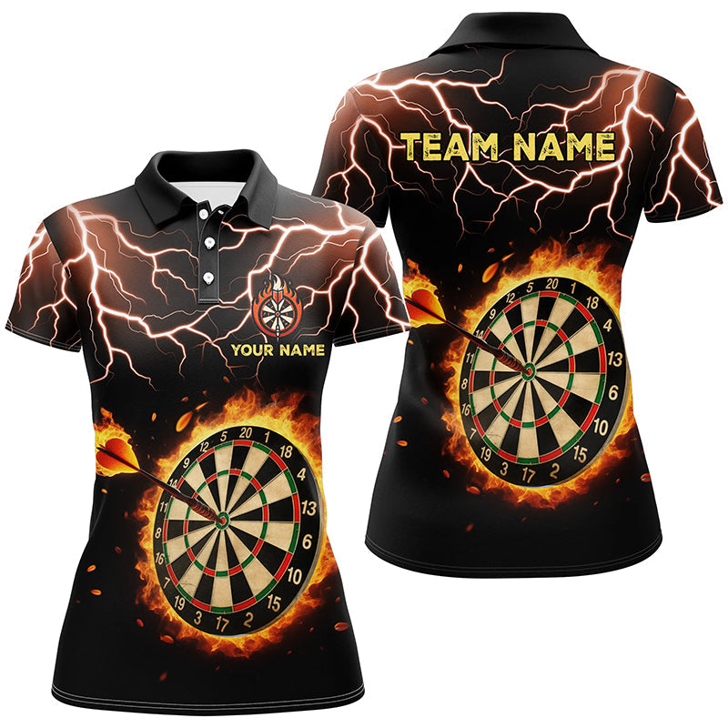 Personalized Fire Darts Board Thunder Lightning Men Quarter-Zip, Darts Team