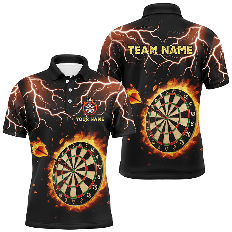 Personalized Fire Darts Board Thunder Lightning Men Quarter-Zip, Darts Team