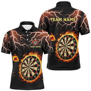 Personalized Fire Darts Board Thunder Lightning Men Quarter-Zip, Darts Team
