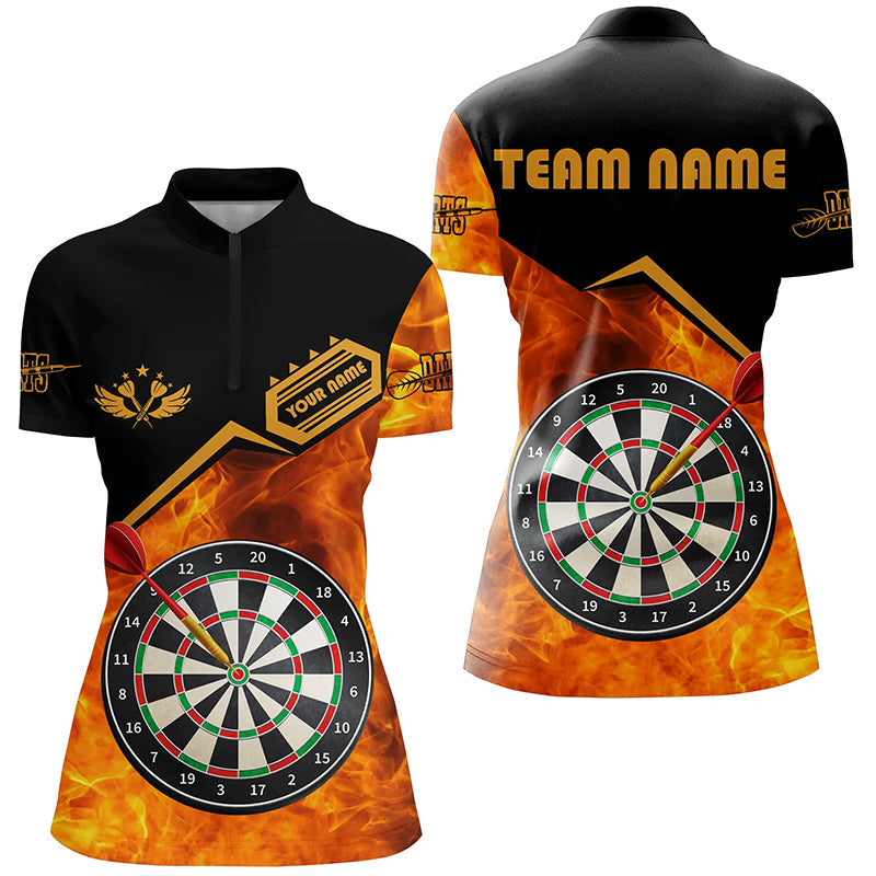 Personalized Darts Fire 3D Printed Men Darts Quarter-Zip Darts Board Attire