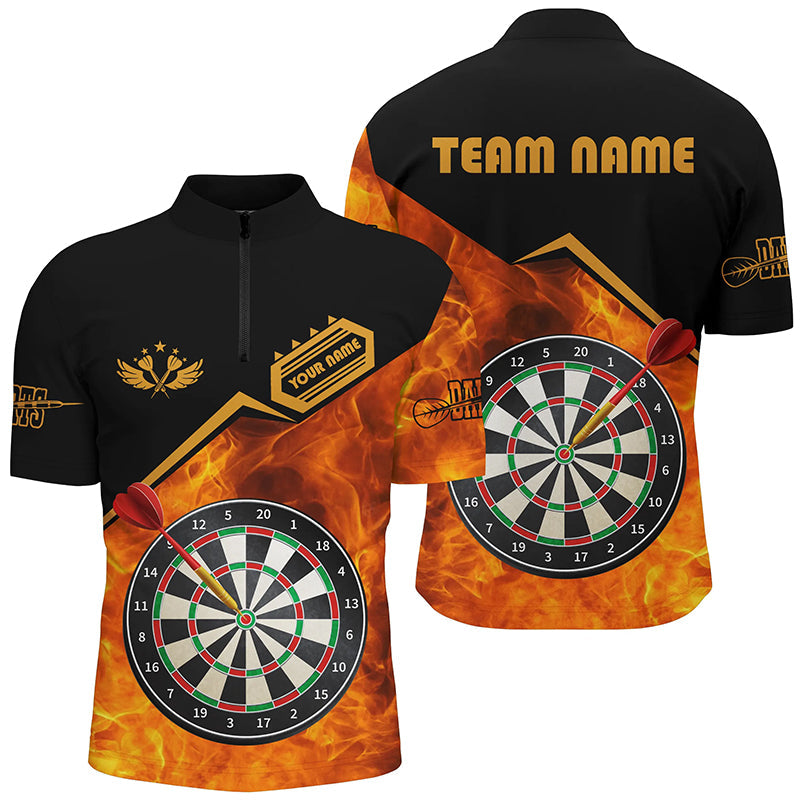 Personalized Darts Fire 3D Printed Men Darts Quarter-Zip Darts Board Attire