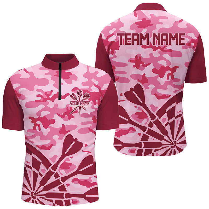 Pink Camo Darts and Quarter-Zip Custom Darts Uniform For Team