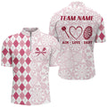 Aim Love Darts Custom Pink Argyle Men Darts and 1/4, Funny Darts Darts Team