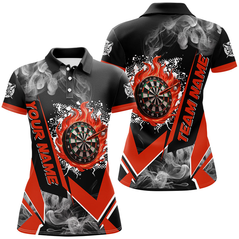 Personalized Dartboard Fire Flame Smoke Custom Dart, Darts Team | Red