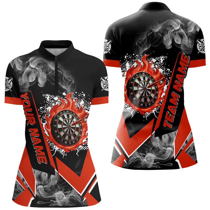 Personalized Dartboard Fire Flame Smoke Custom Dart, Darts Team | Red